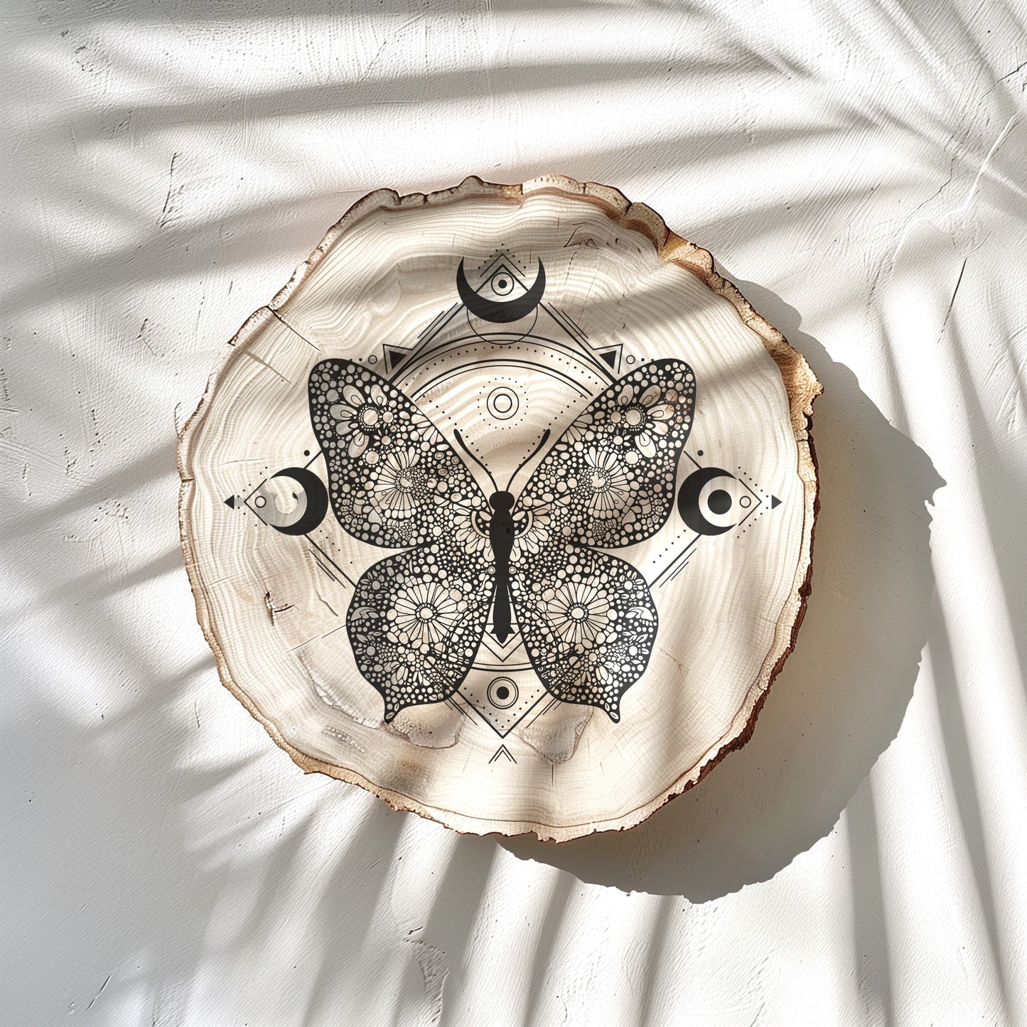 Butterfly Wooden Crystal Grid